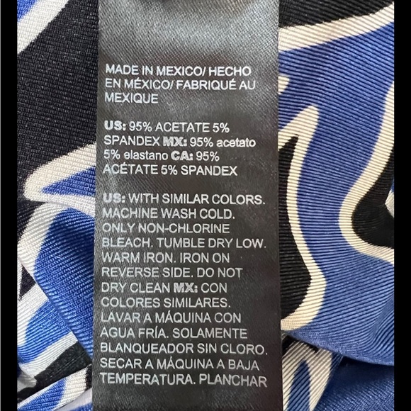 CHICOS Travelers NWT Seafaring Blue Tunic Cap Print Dress Shift Sz 12 14 - Picture 8 of 8